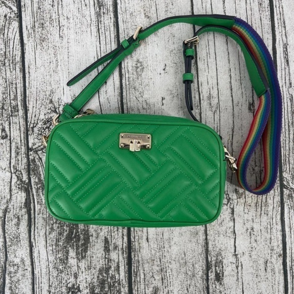 Green Michael Kors Quilted Crossbody Bag